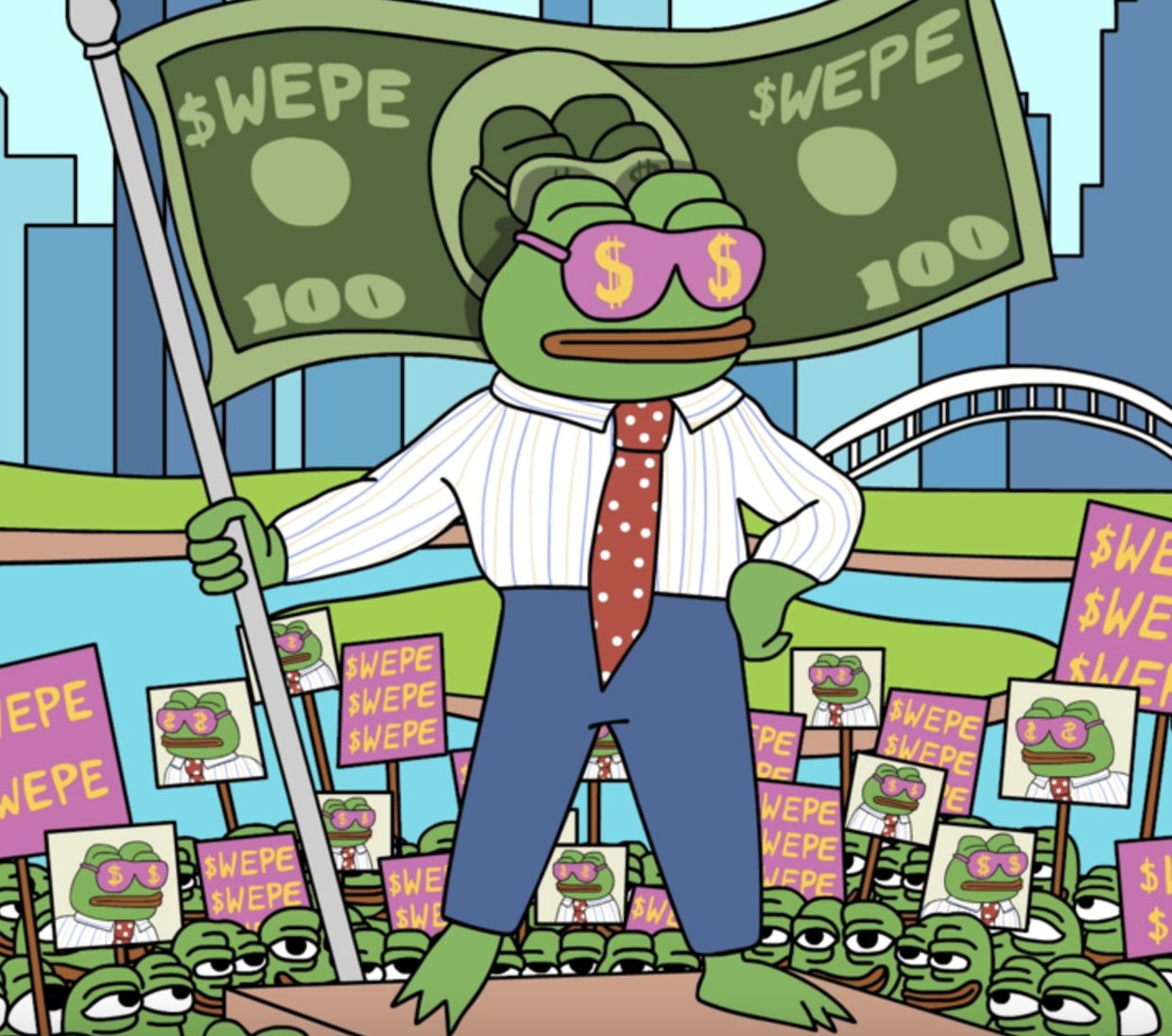Precio de PEPE se dispara 128% en noviembre y la preventa del token WEPE llega a $ 870.000